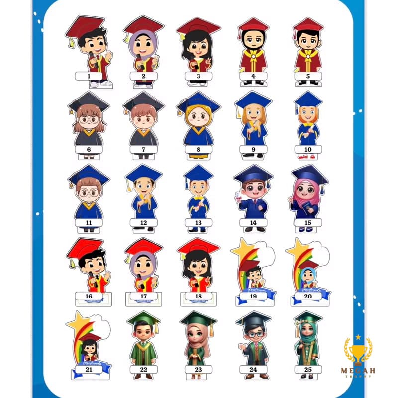 Figur Akrilik Figur Piala Akrilik figur Piala karakter Piala Figur Wisuda Piala Wisuda Akrilik