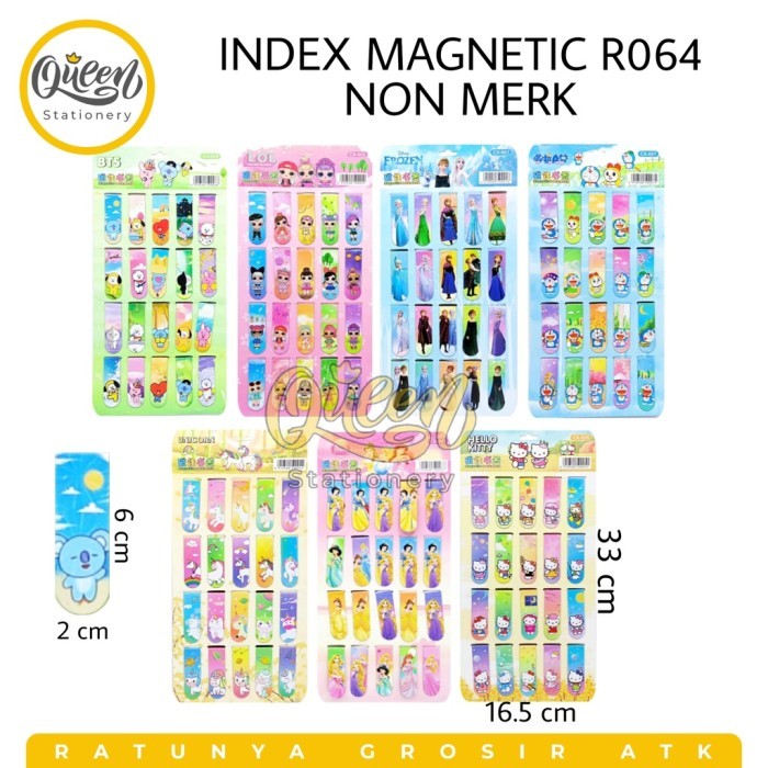 

1 SET INDEX MAGNETIC NON MERK/ PEMBATAS BUKU MAGNET / BOOKMARKER