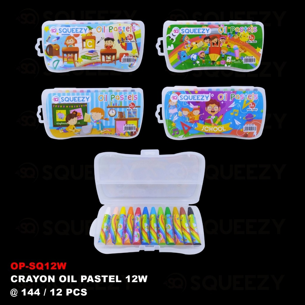 

Harga 1 Packs/ 12pcs Crayon/Krayon Mini 12 Warna Oil pastels OP-SQ12W SQUEEZY