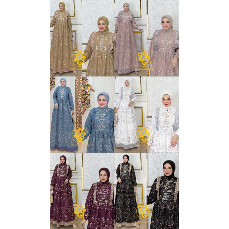 Dania Maharani dress by Fayola Fashion gamiskatun bordir cantik mewah terbaru terkini viral cod