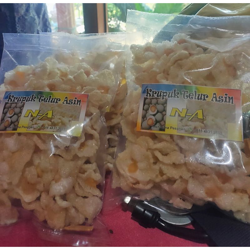 

KRUPUK TELUR ASIN MATANG 100 GRAM ASLI AMPEL BOYOLALI(PENGIRIMAN HARUS JNE REGULER FREEONG)