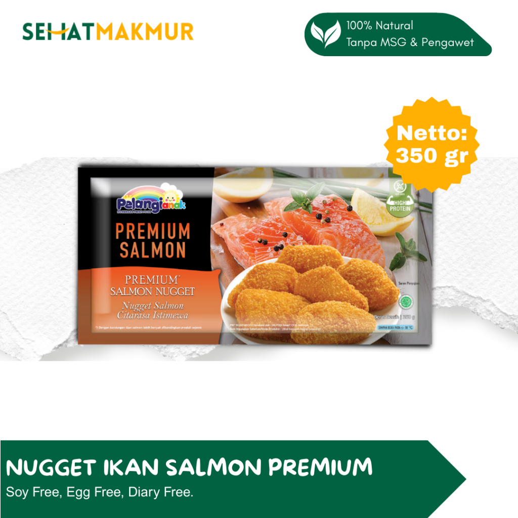 

Pelangi Healthy Frozen Food - Nugget Ikan Salmon Premium (Nugget Sehat Tanpa MSG & Pengawet)