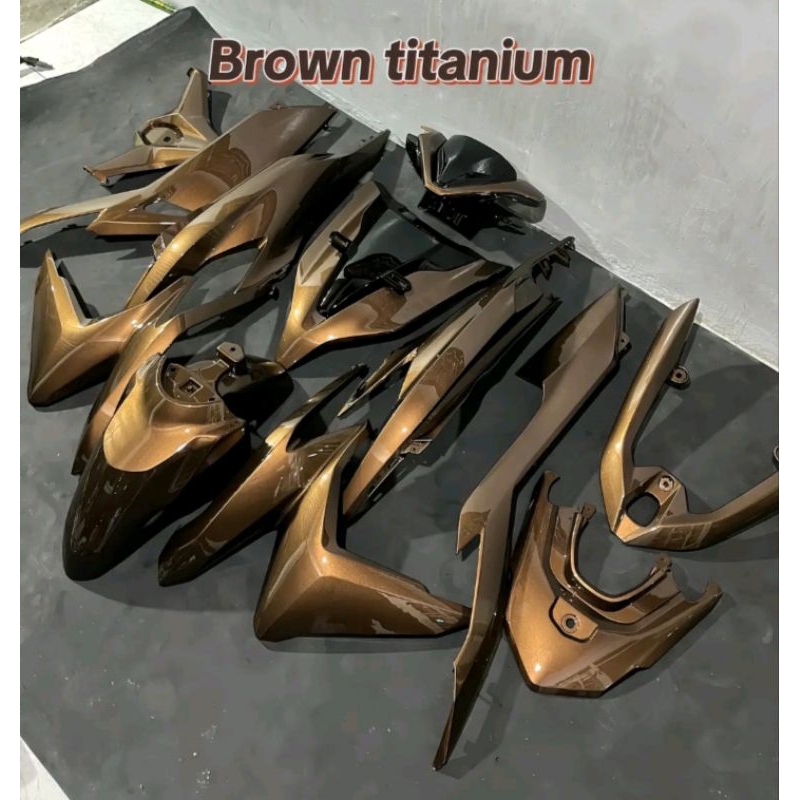 Cat custom warma titanium brown jenis PU original