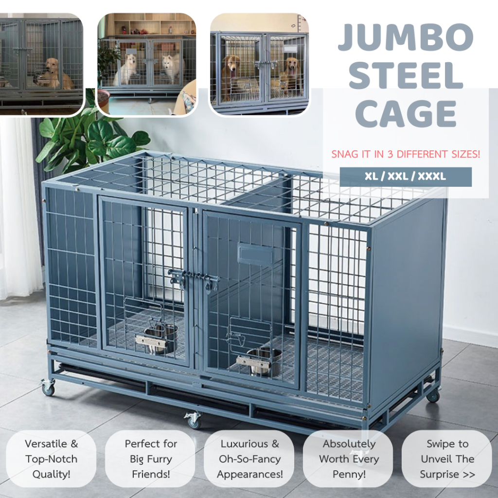 Kandang Anjing Jumbo Lipat/ Heavy Duty Cage/ Kandang Hewan/ Pet Cage/ Kandang Anjing Besi XL/ Rumah 