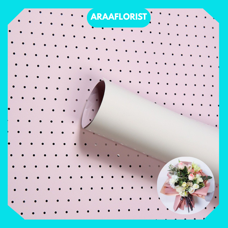 

KB040 20 LEMBAR Kertas Buket Bunga Small Polkadot Cellophane Flower Wrapping Paper Motif Polkadot Kecil
