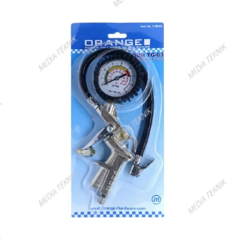 Terlaris Tire Inflating Gun Orange Alat Ukur Pompa Angin Ban Kompresor
