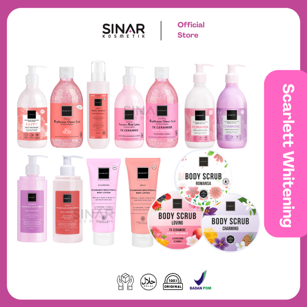 [PART I] Scarlett Whitening Mood Booster Fragrance Body Lotion / Body Serum / Body Cream / Shower Sc