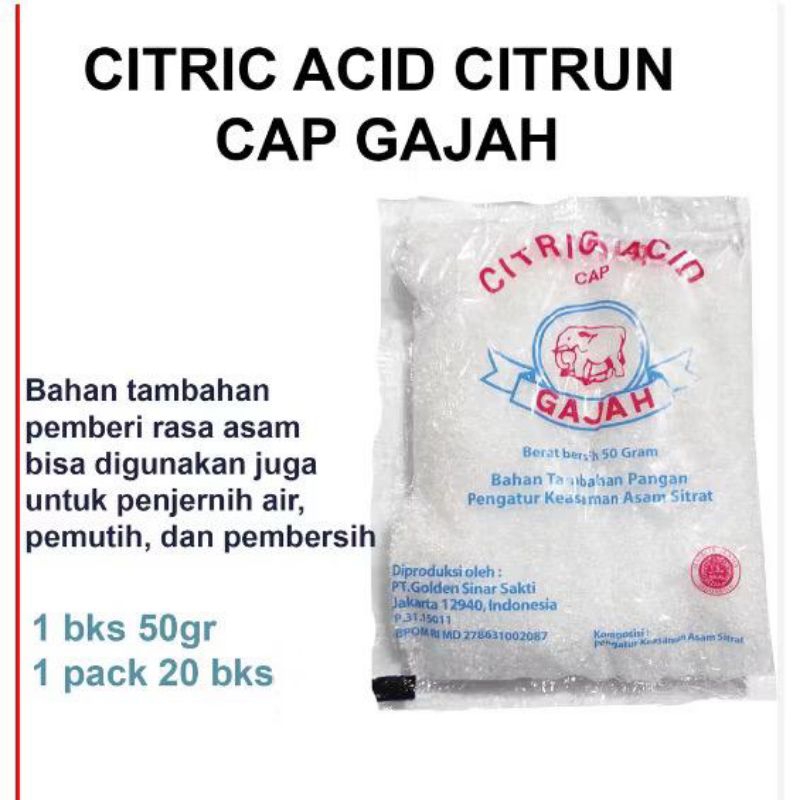 

Citrun Citric Acid - Pembersih, Pencerah Pakaian, Penambah Rasa Segar Makanan Minuman sitrin zuur