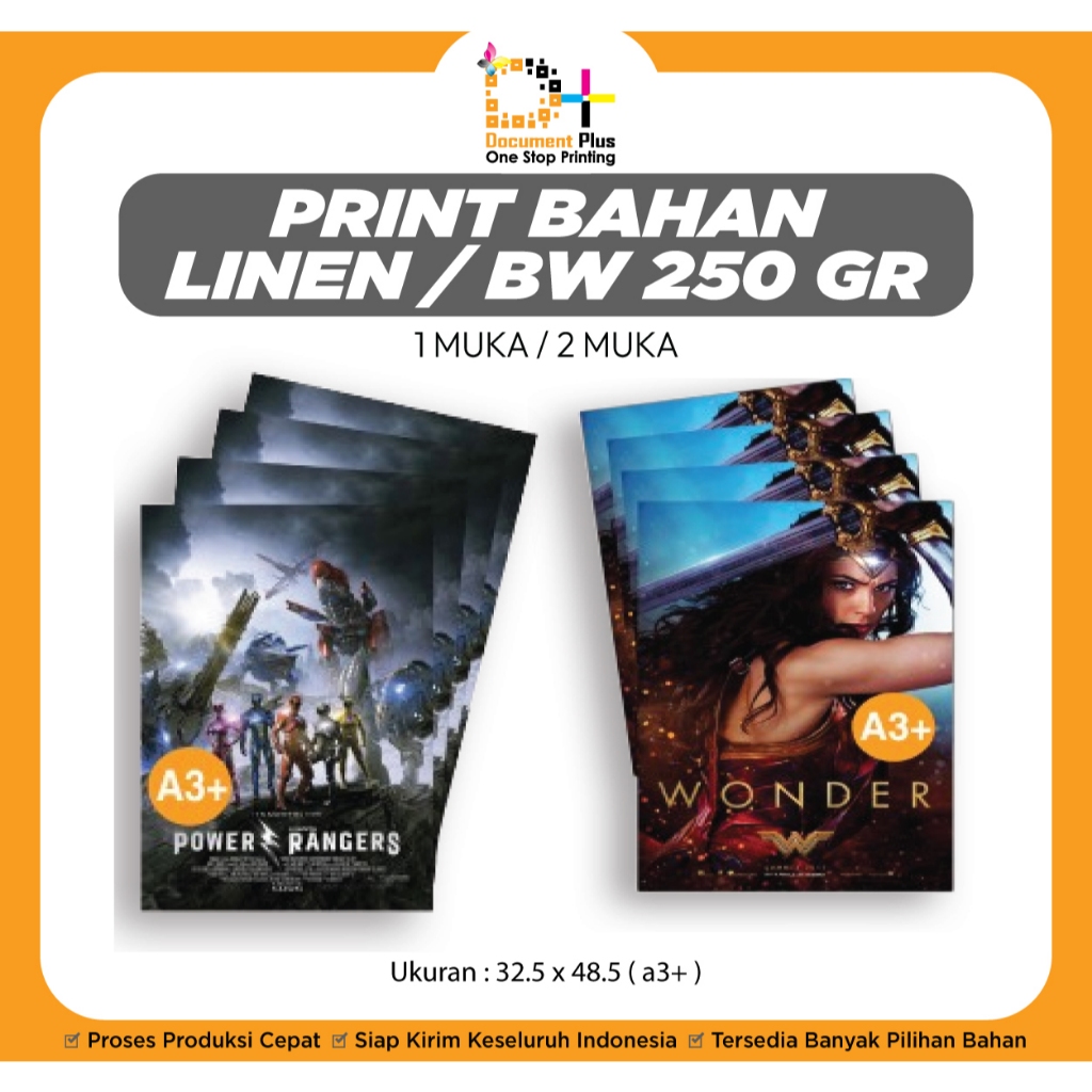 

CETAK A3+ PRINT Kertas BLOUSE WHITE (BW), Bahan LINEN 250GR 1MUKA Murah