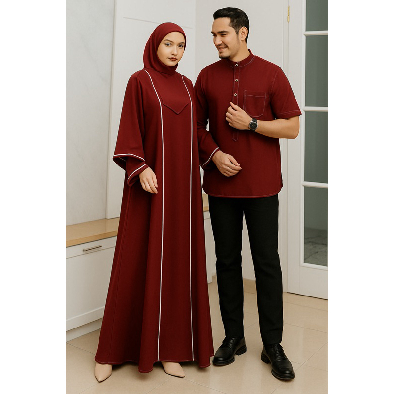 Baju couple muslim gamis couple modern setelan couple lebaran baju pasangan syari busana muslim