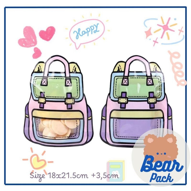 

Bear Pack - [ISI 10PCS] Plastik Ziplock Bentuk Tas Backpack