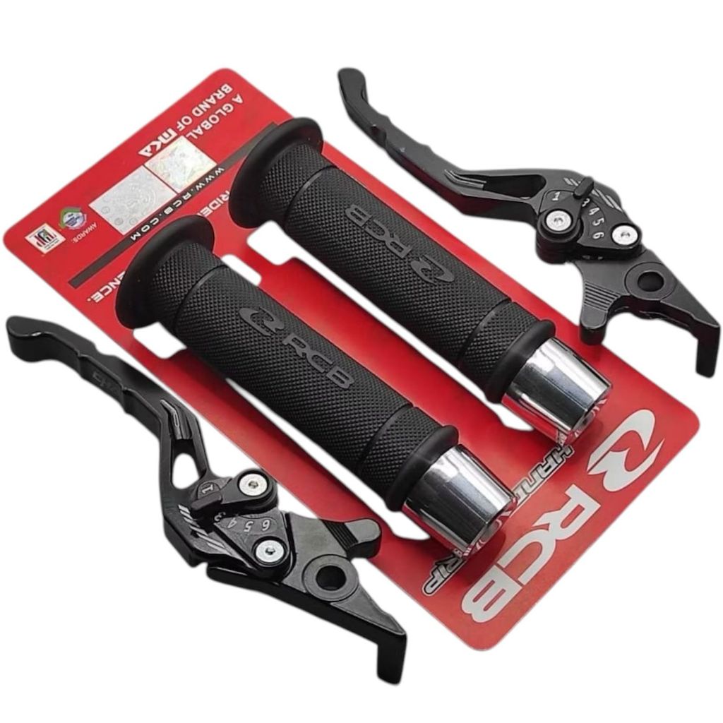 PAKETAN Handgrip RCB Original HG55 + Jalu Stang CNC + Handle Rem Stelan CNC Handgrip Motor Nmax