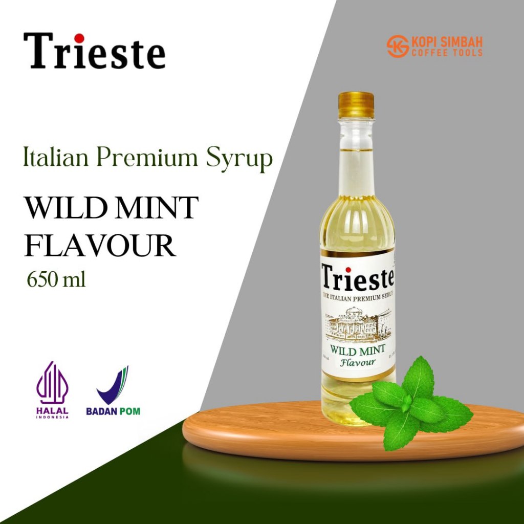 

Syrup TRIESTE Rasa WILD MINT 650 ml Italian Premium Sirup Papper Mint Flavoured Minuman Bartender