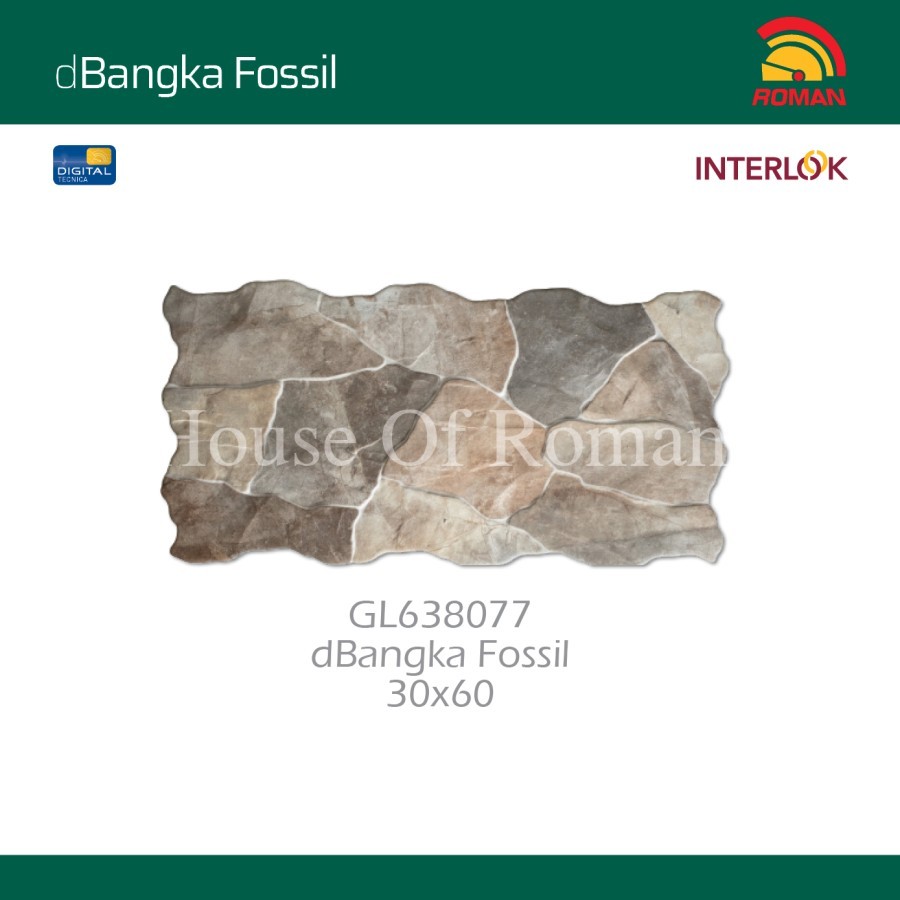 ROMAN KERAMIK Interlok dBangka Fossil 30x60 GL638077 ROMAN KERAMIK
