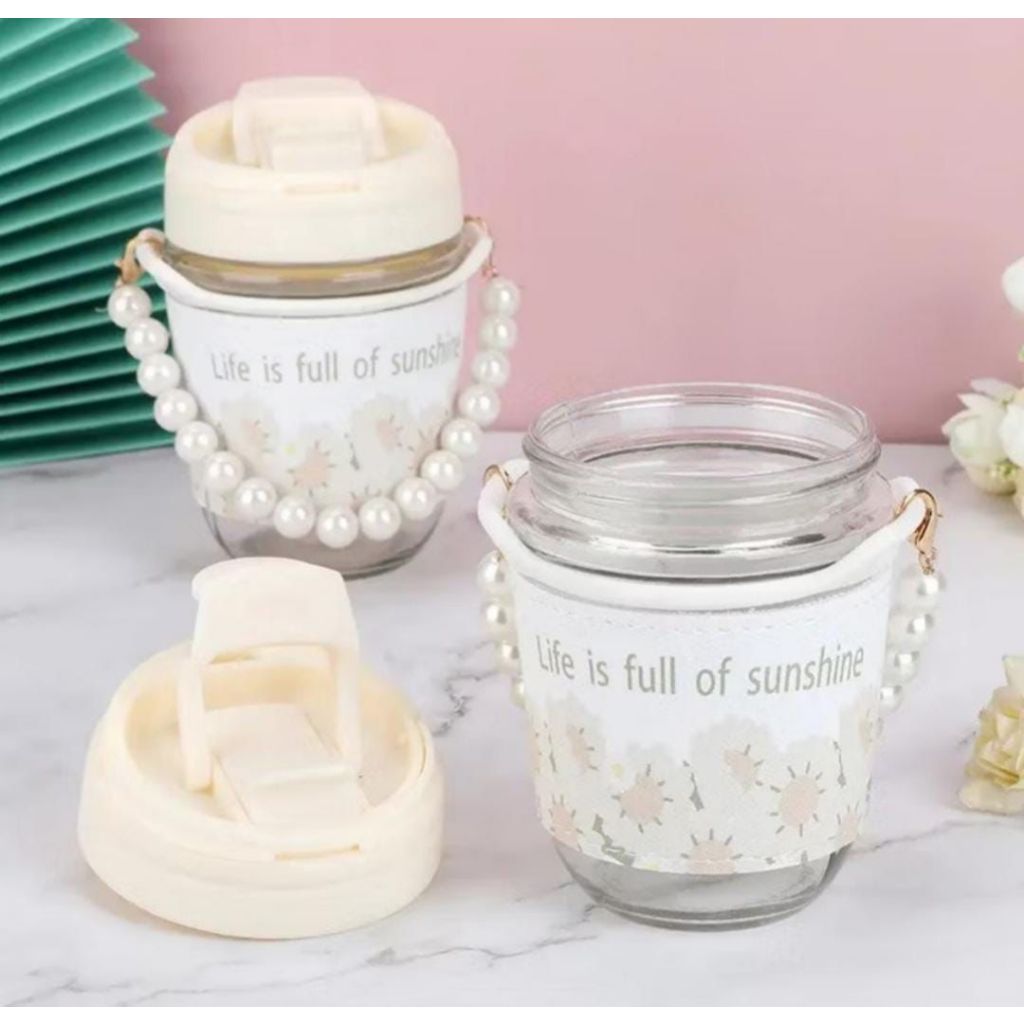 TUMBLER TALI MUTIARA KACA ESTETIK