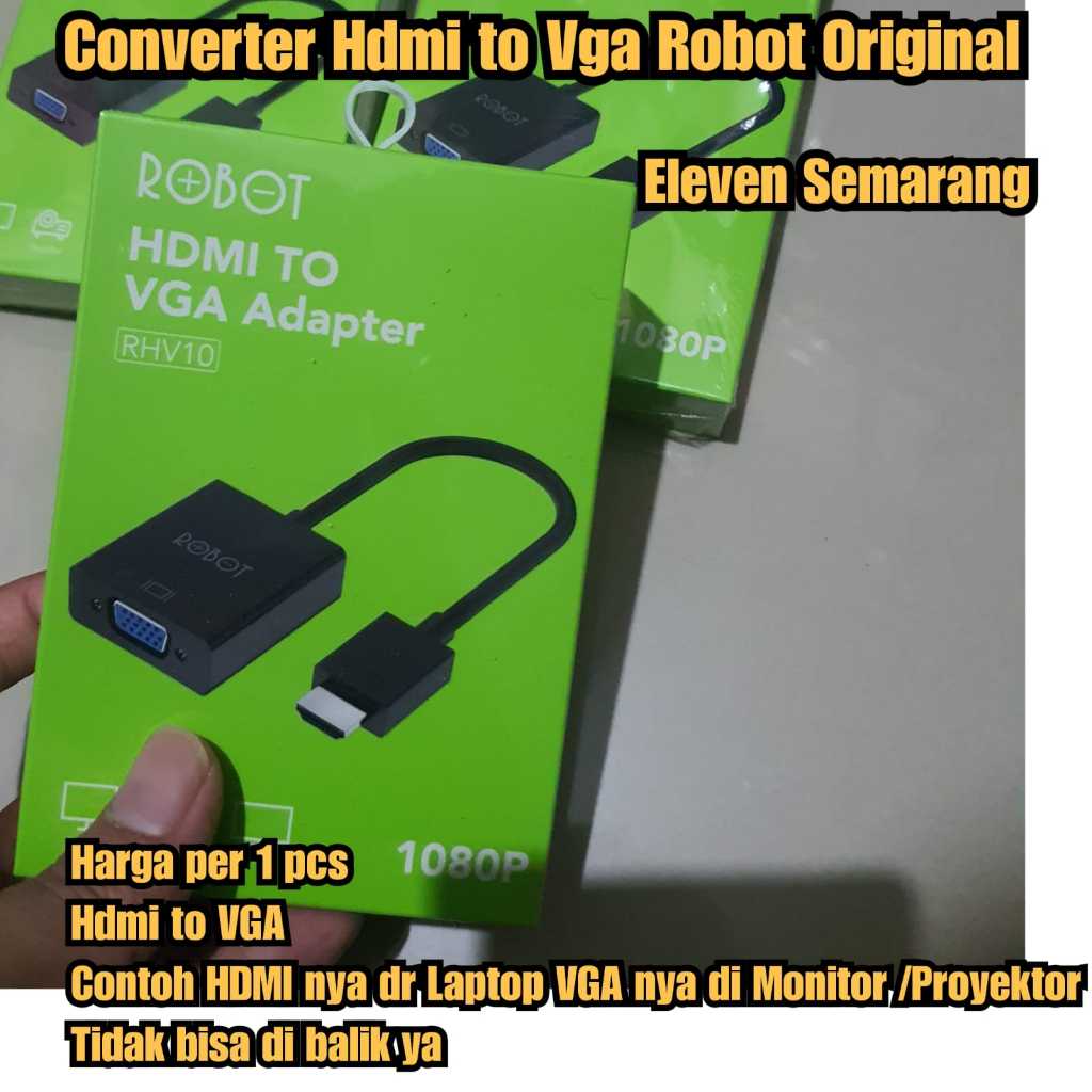 konverter Hdmi ke vga merk Robot asli pengubah hdmi ke vga Converter hdmi to vga Robot Original