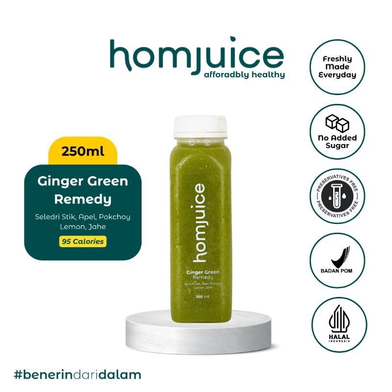 

Homjuice - Ginger Green Remedy 250 ml (Cold-Pressed Juice/Jus/Detox)