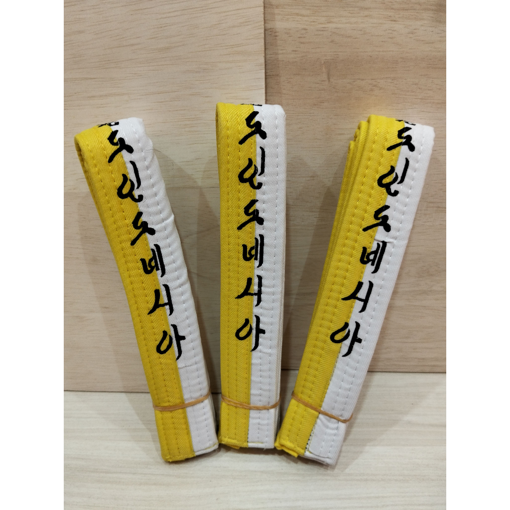SABUK TAEKWONDO / GEUP 2 WARNA KUNING - PUTIH