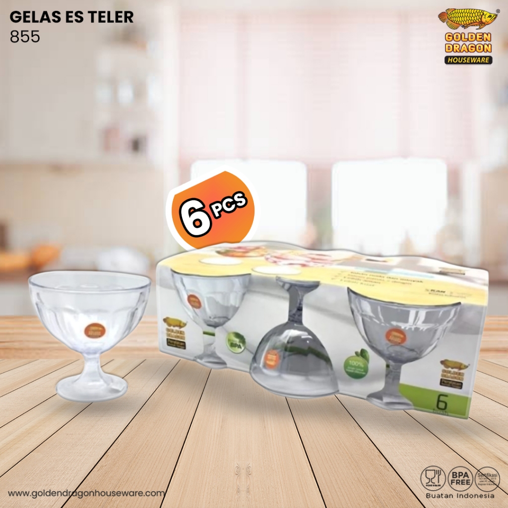 Arwana Houseware Gelas Es Teler 855 ( 380 ml ) - Golden Dragon