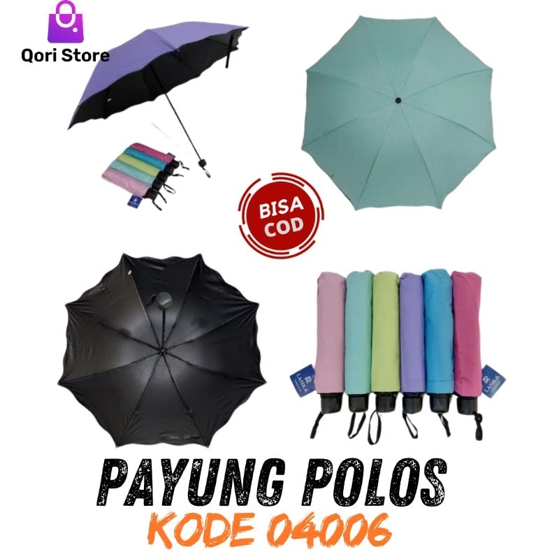 Qori Store - Payung Polos Kode 04006 / Payung Polos / Payung Lipat Polos / Payung Polos Lipat