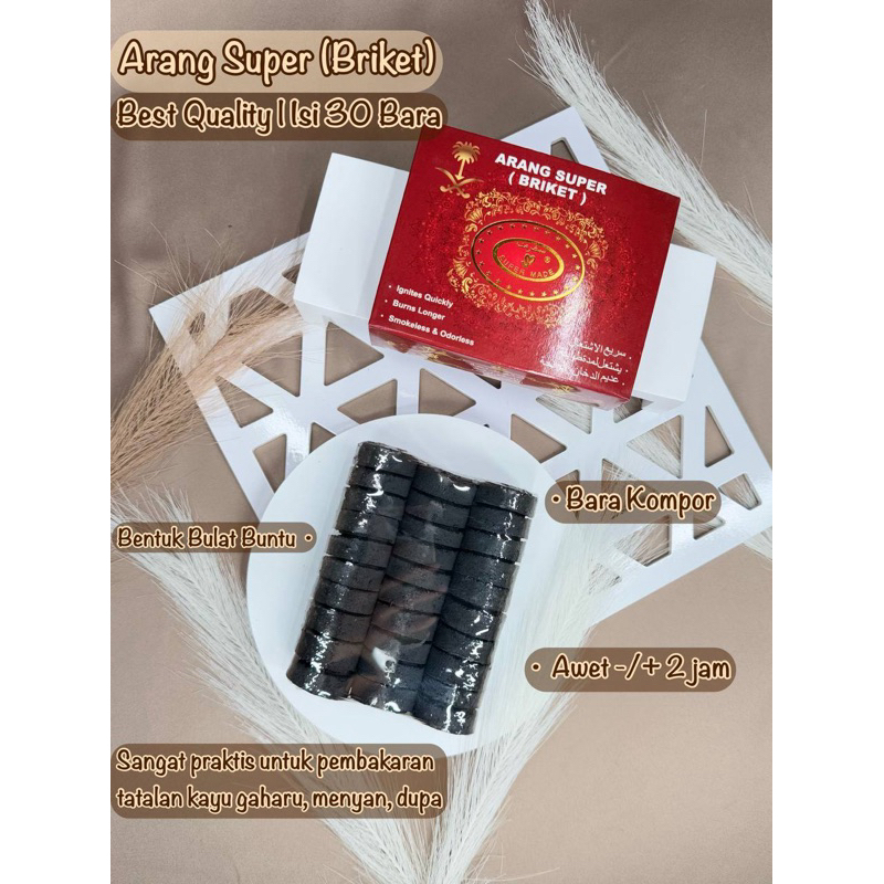 (GROSIR) Arang Super Briket Maulana Wahyu Dupa Mabkharah Prapen Bara Bukhur Bara Areng Briket Kompor