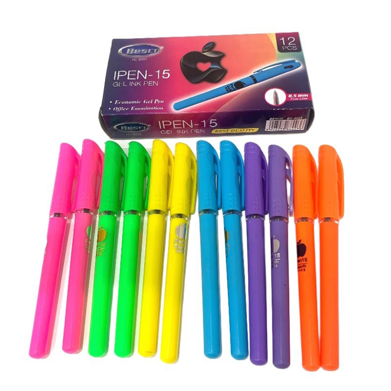 

12 pcs Ballpoint Gell Hitam Besco Ipen-15 Bc.8003/Ballpoint/Pulpen Murah/Pulpen Gell/Pen Gell