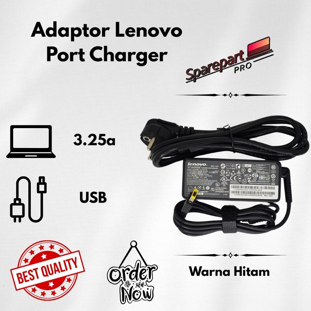 Adaptor Charger Laptop Lenovo B4400 B4400S B4450 B4450S V4400 V4400U 3.25a USB - GARANSI