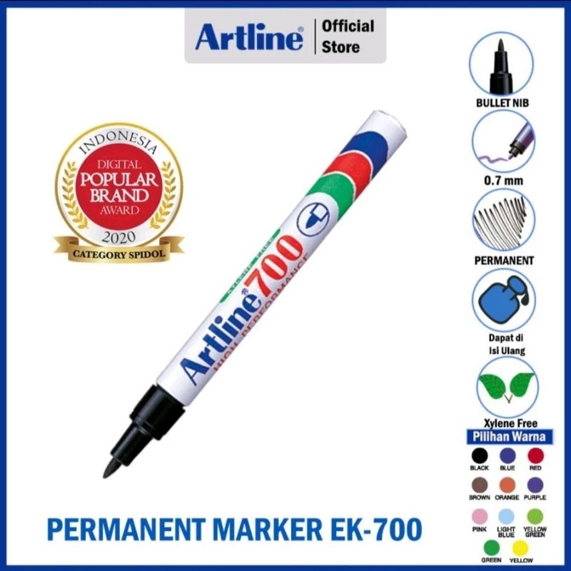 

Artline Permanent Marker EK-700 / Spidol Permanent Artline Kecil EK-700 / Spidol Artline 700 [ Pcs ]