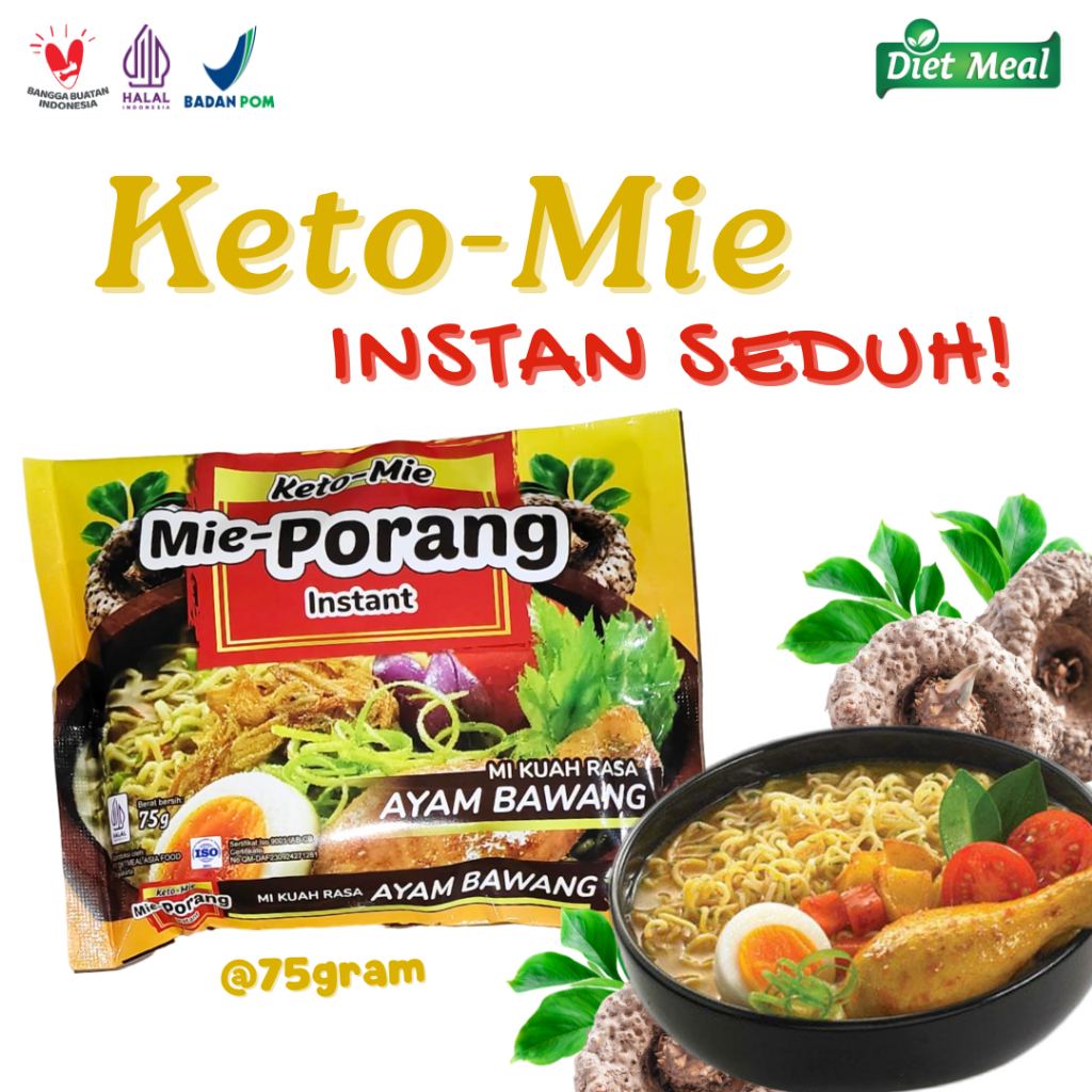 

Mie PORANG shirataki Keto-mie rasa Ayam Bawang (KUNING)