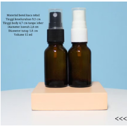 Botol Kaca 15ml Amber Botol Spray 15ml Cokelat Botol 15ml Kaca Amber