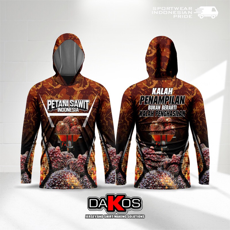 jersey petani sawit tangan panjang fullprint / kaos petani sawit / pakaian petani