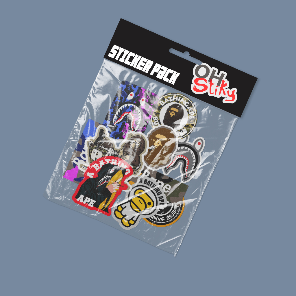 

Sticker stiker distro brand bape pack