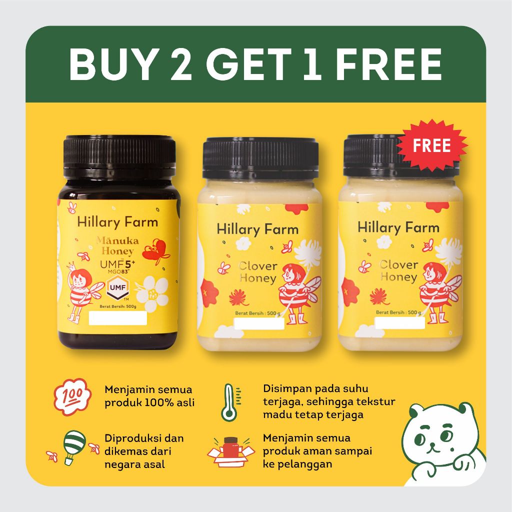 

Manuka honey UMF 5+ , Clover Honey Free Madu