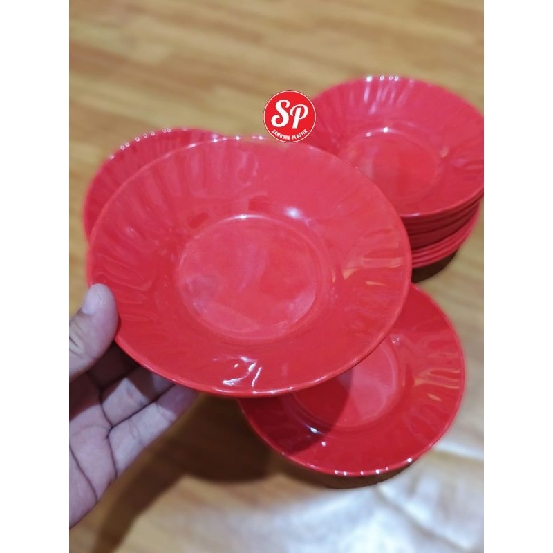 PIRING KECIL MELAMIN HUGI 6INCH / PIRING SAMBEL KECIL