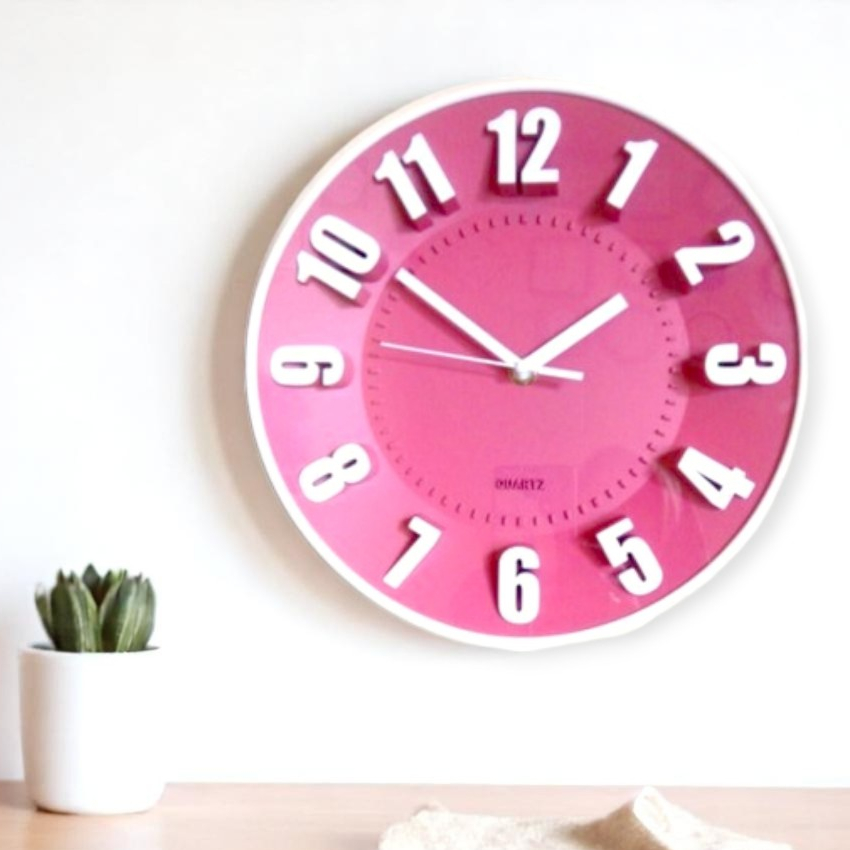 ESA Jam Dinding Pink 40cm Ukuran Besar Minimalis Aesthetic KK96411