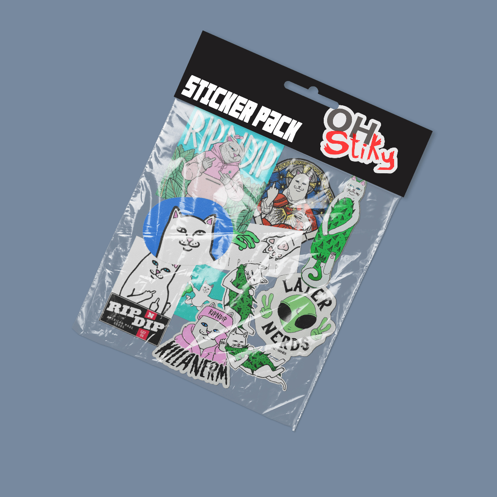 

Sticker stiker distro brand rip n dip versi 2 pack