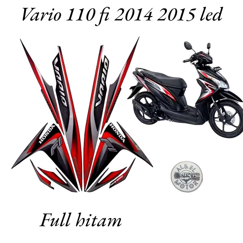 Stiker Striping Lis Les Polet Body Motor Honda Vario 110 Fi 2014 2015 Led Full Hitam