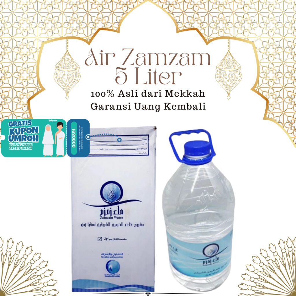 

Air Zam-Zam Murni 5L Kemasan Galon Aman & Tertutup