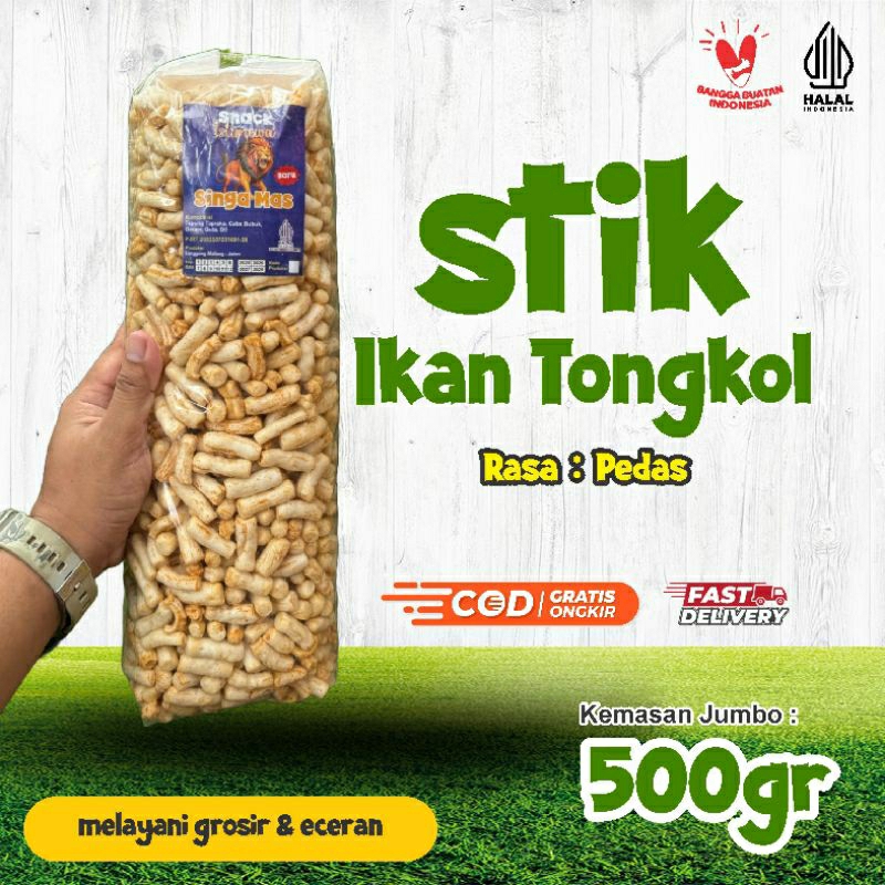 

(500g)STIK TONGKOL rasa original,pedas dan balado