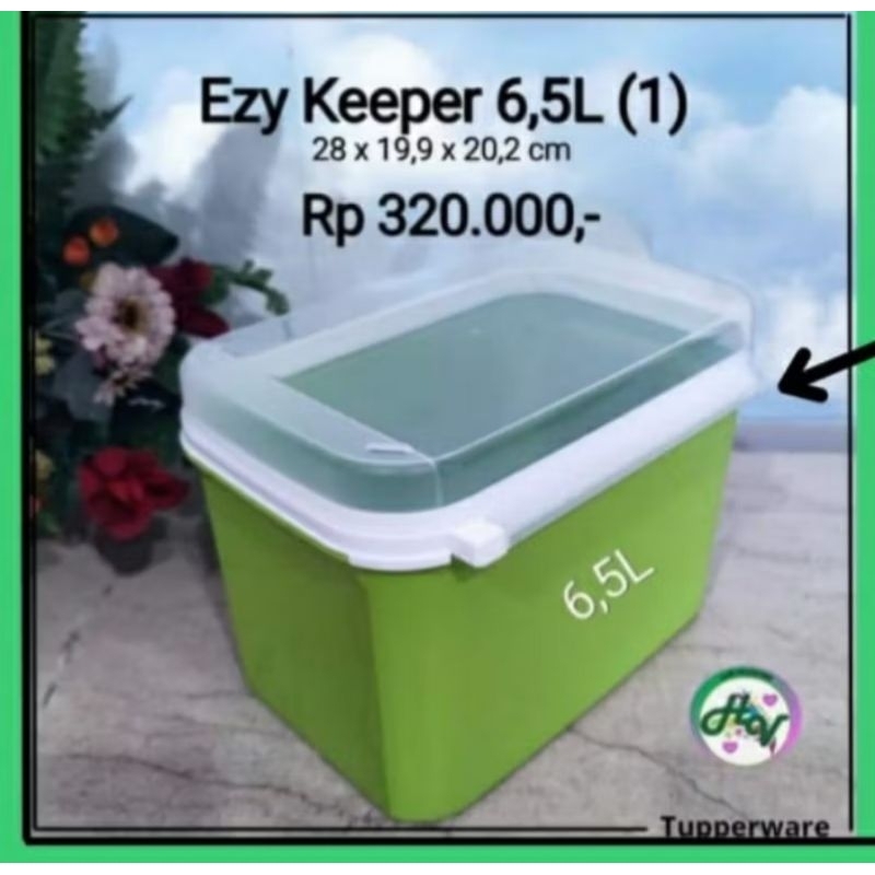Tupperware Ezy Keeper 6.5L liter toples plastik tempat penyimpanan buah wadah sayur besar lebaran ku