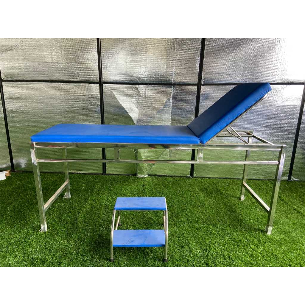 Ranjang Meja Periksa Pasien Stainless - Bed Periksa Pasien UKS Stainles - Tempat Tidur Periksa Pasie