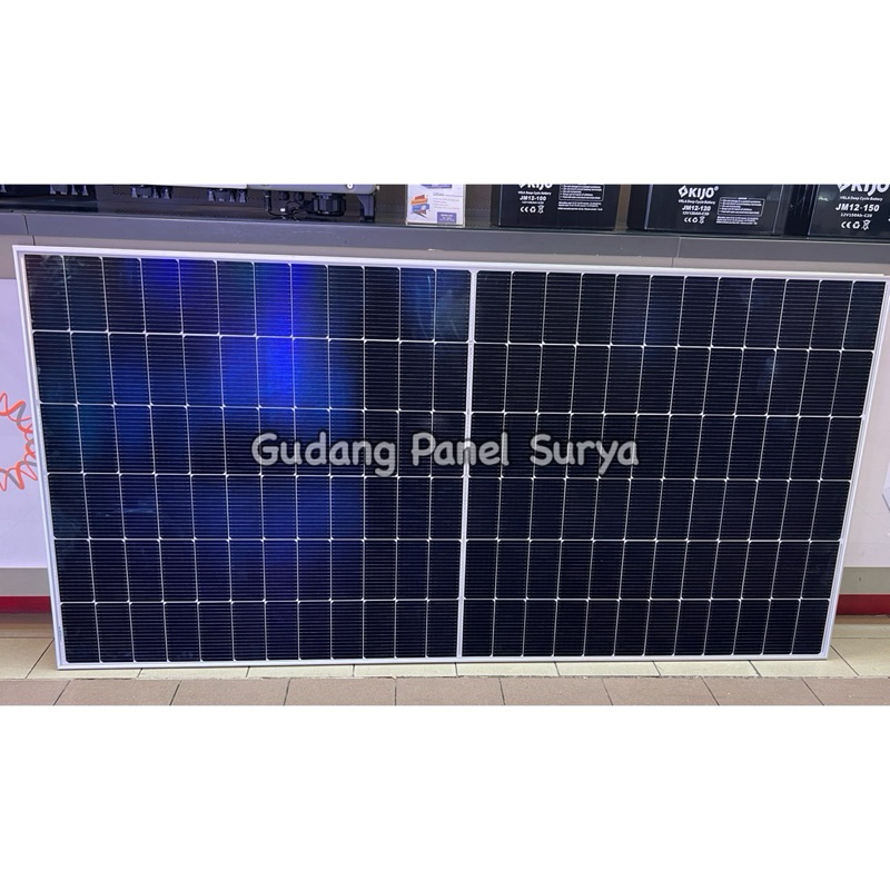 Panel Surya Solar Panel 585WP Mono Bifacial  Solarcell 585wp  mono bifacial + Packing Kayu