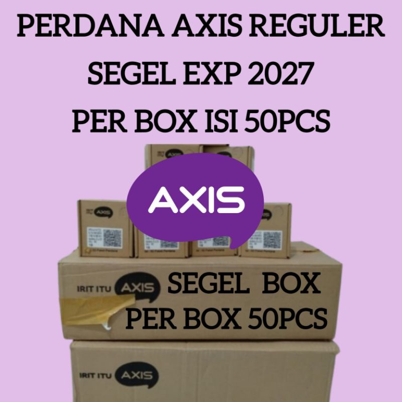 Kartu Perdana Axis Segel exp 2027 Perbox isi 50 Pcs Cek diskripsi