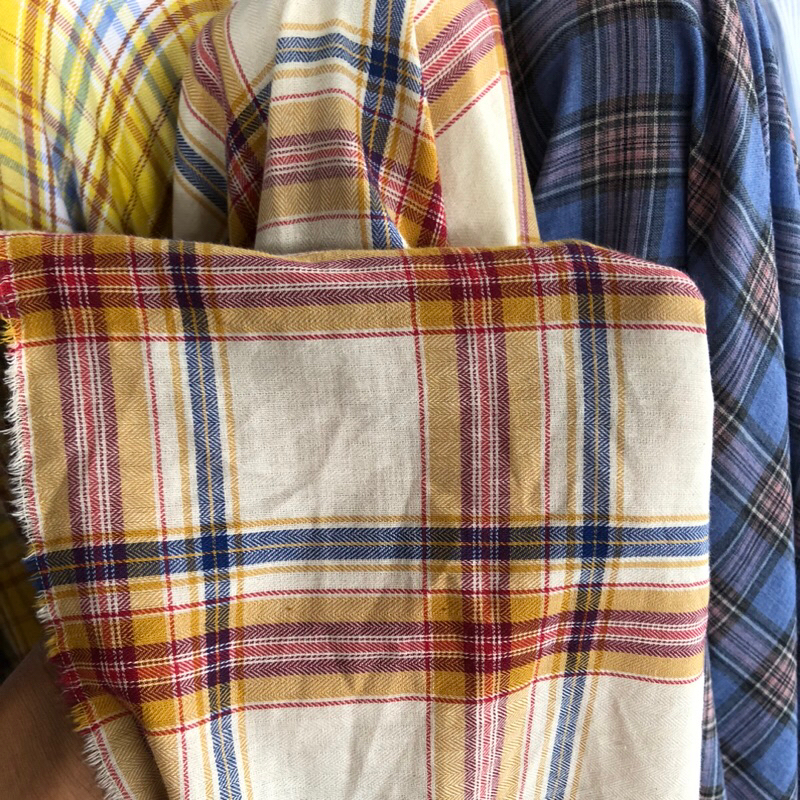 kain katun flanel motif - kain katun flanel motif kotak - kain katun flanel motif impor - kain katun