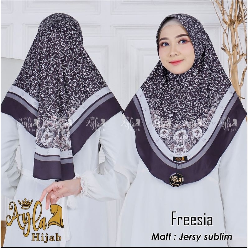 Ayla Freesia / ayla hijab / hijab instan motif/ bergo motif/ jilbab instan motif/ bergo motif/hijab 
