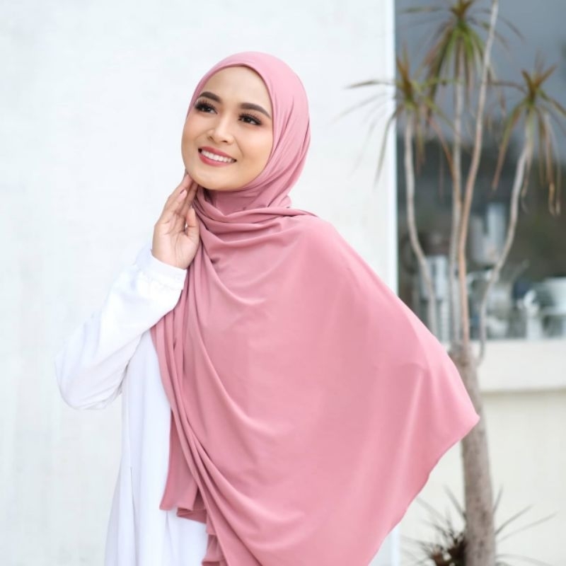 Pasmina instan Jersy - kerudung pasmina kaos jersy - pasmina instan - Kerudung muslimah