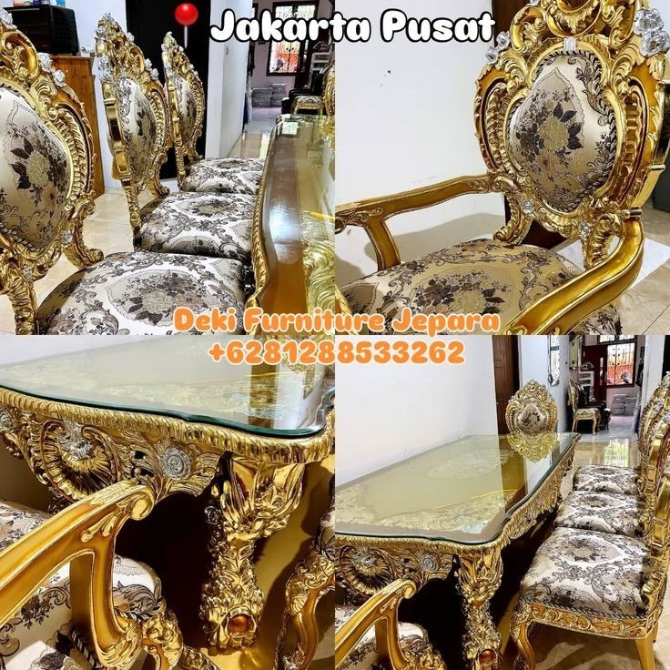 Meja Makan Jepara Kursi Meja Makan Mewah 6 Kursi Kayu Jati Ukir Minimalis