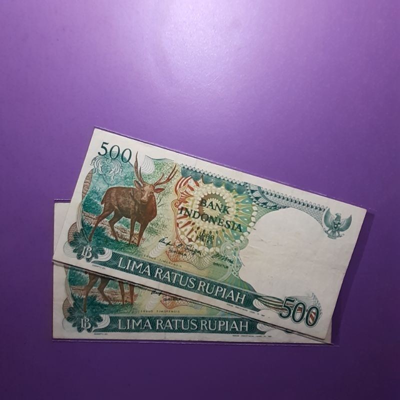 Uang kuno 500 rupiah kijang tahun 1988