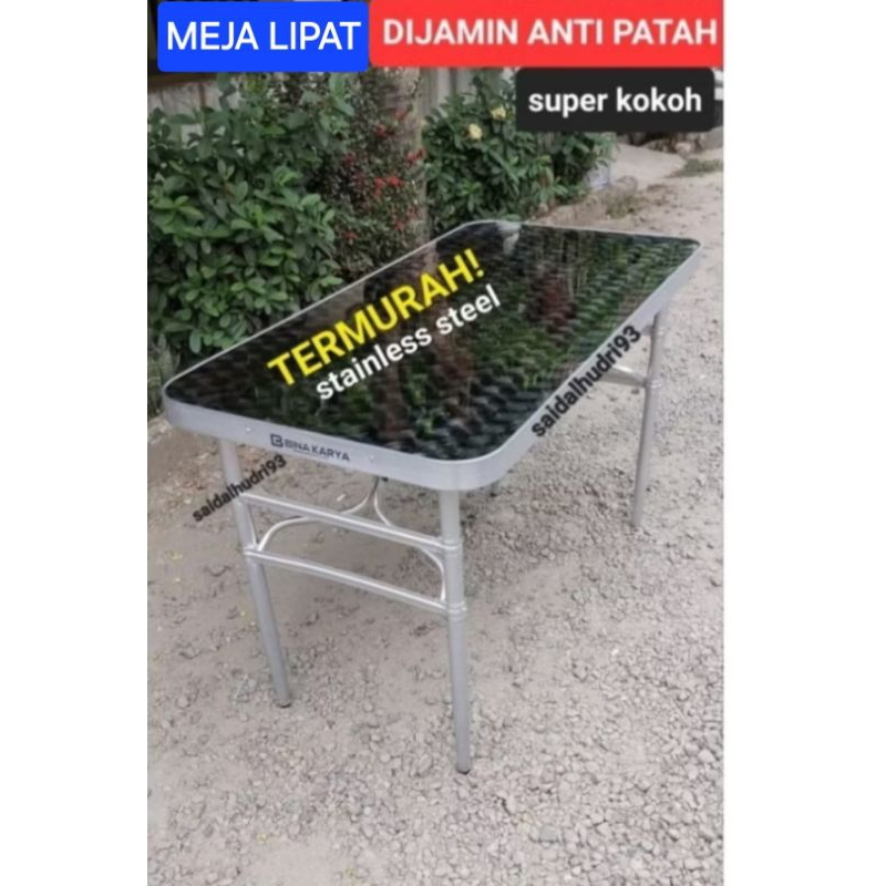 MEJA LIPAT STAINLESS JUMBO KAKI LIPAT KOKOH KUAT TAHAN LAMA