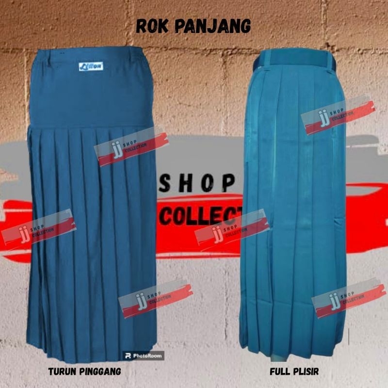 Seragam sekolah rok panjang SMA SMK turun pinggang dan full plisir rok SMA panjang abu abu rempel li